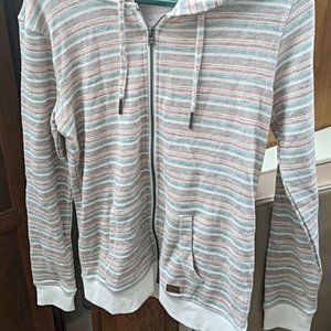 Roxy Trippin' Stripes Zip-Up Hoodie Size L